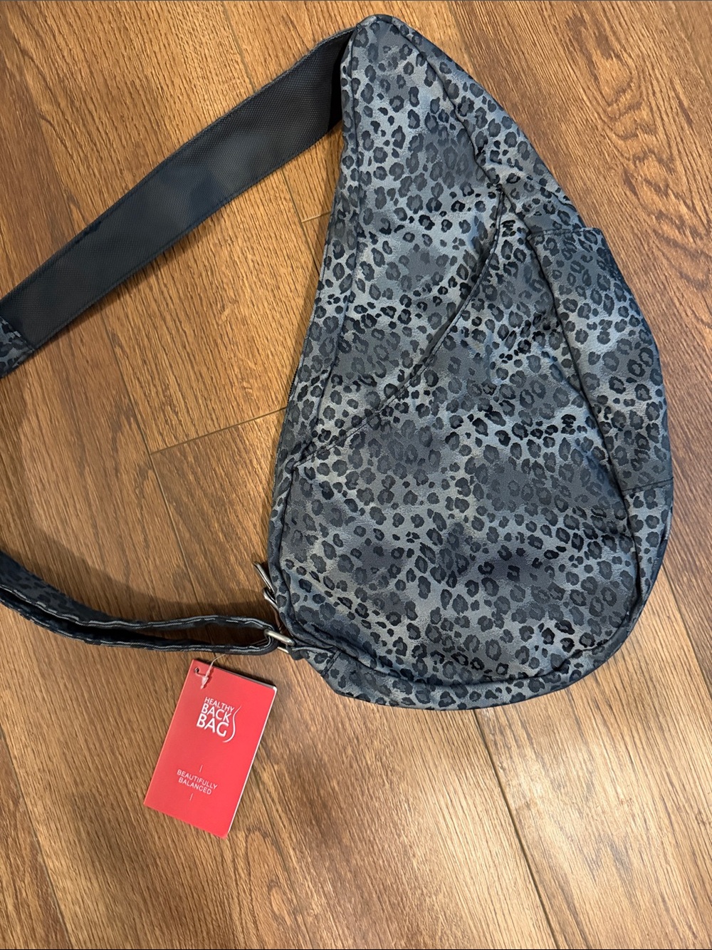 Black & Gray Leopard Crossbody Sling Bag healthy back bag